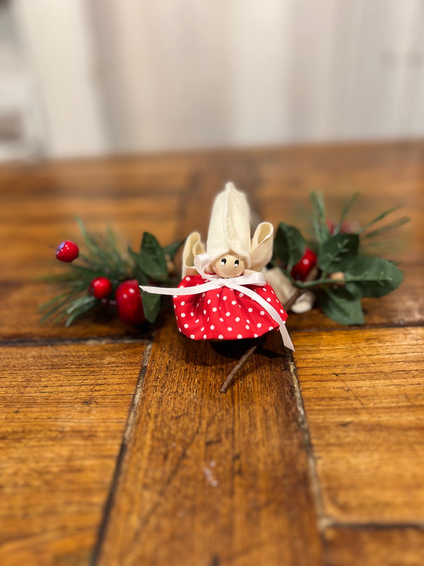 Trillino Natalizio - Gonna Scozzese o a Pois Rosso Bianco | Ornamento Artigianale Handmade - Piacevolmente Country di Rosi Maria Cristina