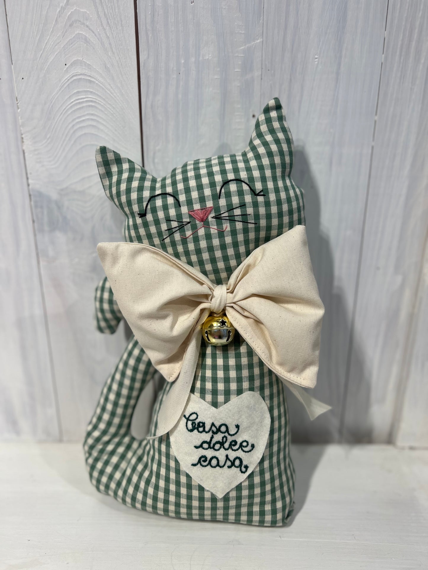 Fermaporta gatto artigianale in stile country e shabby chic - Piacevolmente Country di Rosi Maria Cristina