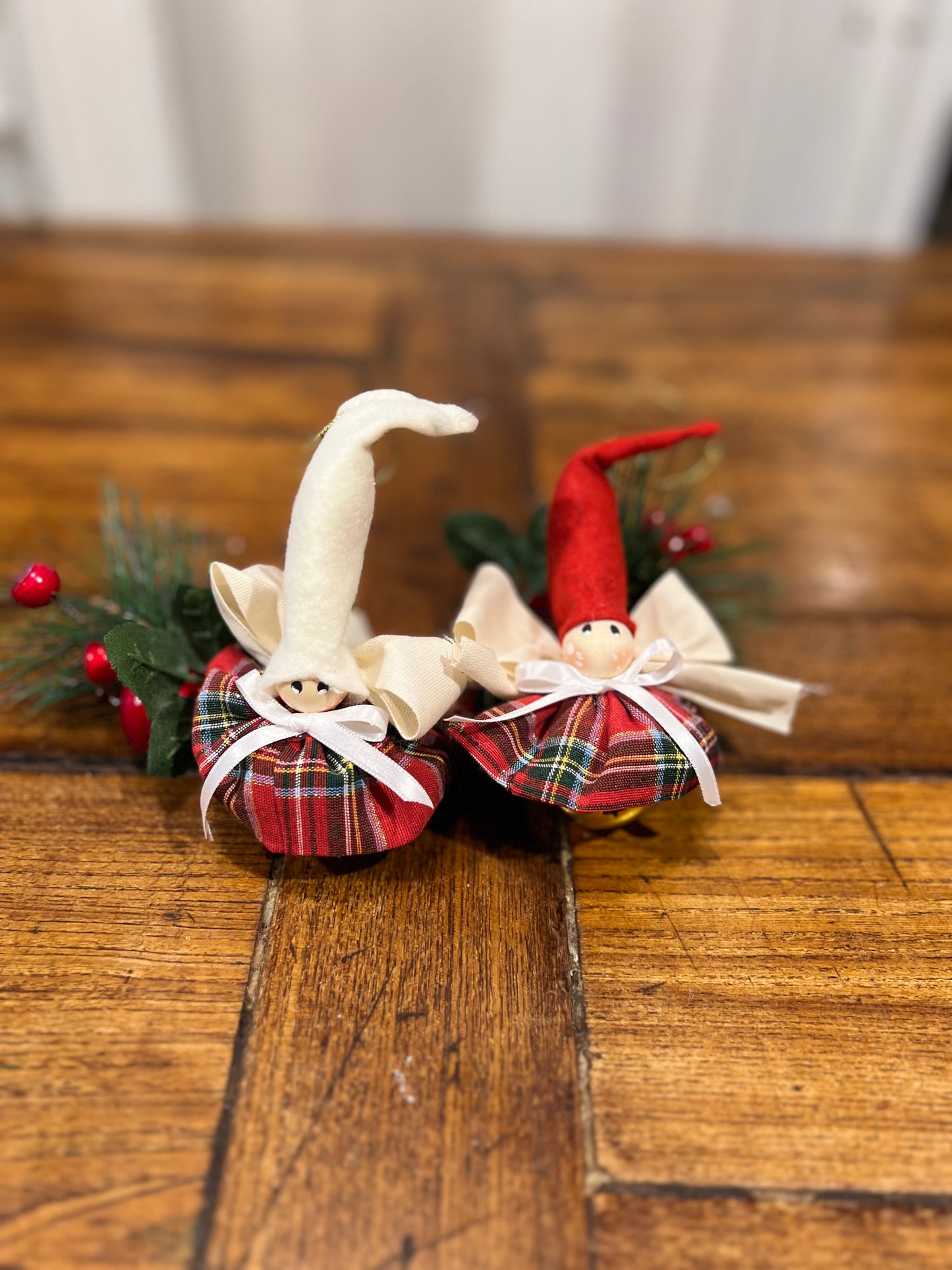 Trillino Natalizio - Gonna Scozzese o a Pois Rosso Bianco | Ornamento Artigianale Handmade - Piacevolmente Country di Rosi Maria Cristina