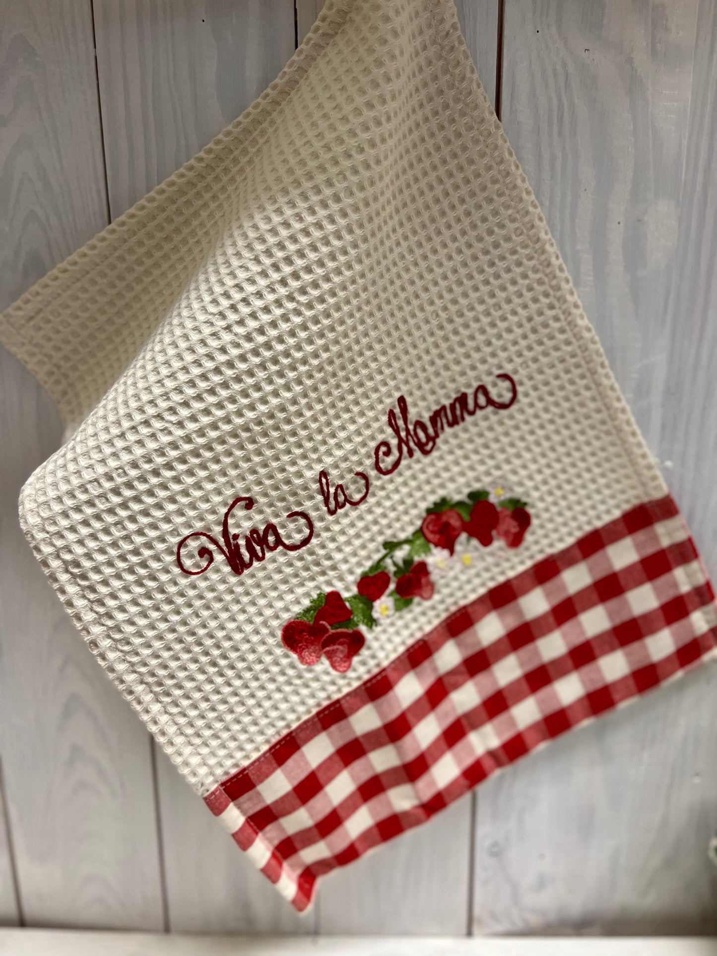 Strofinaccio ricamato - Personalizzabile - Pezzo unico - Piacevolmente Country di Rosi Maria Cristina