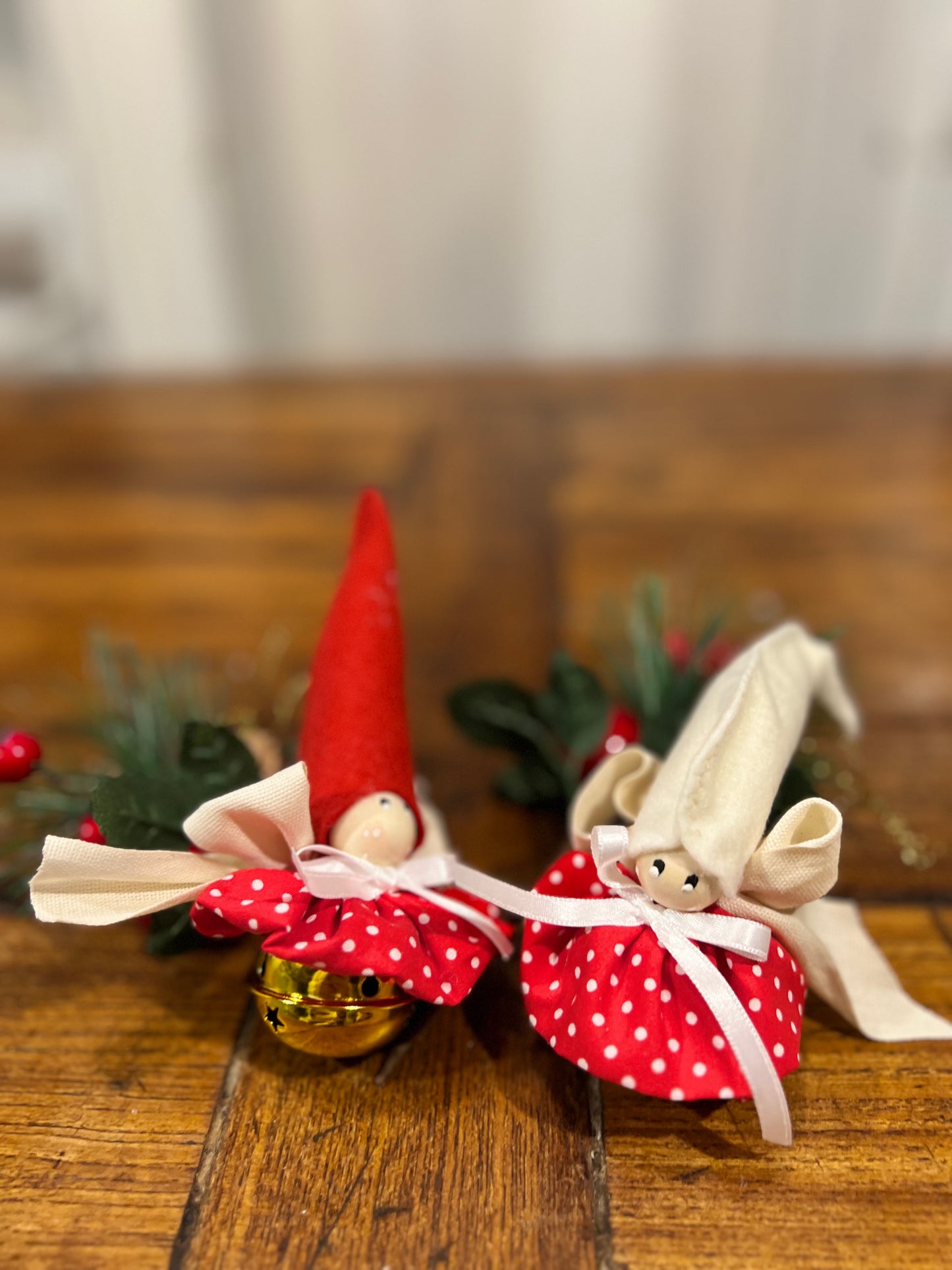 Trillino Natalizio - Gonna Scozzese o a Pois Rosso Bianco | Ornamento Artigianale Handmade - Piacevolmente Country di Rosi Maria Cristina