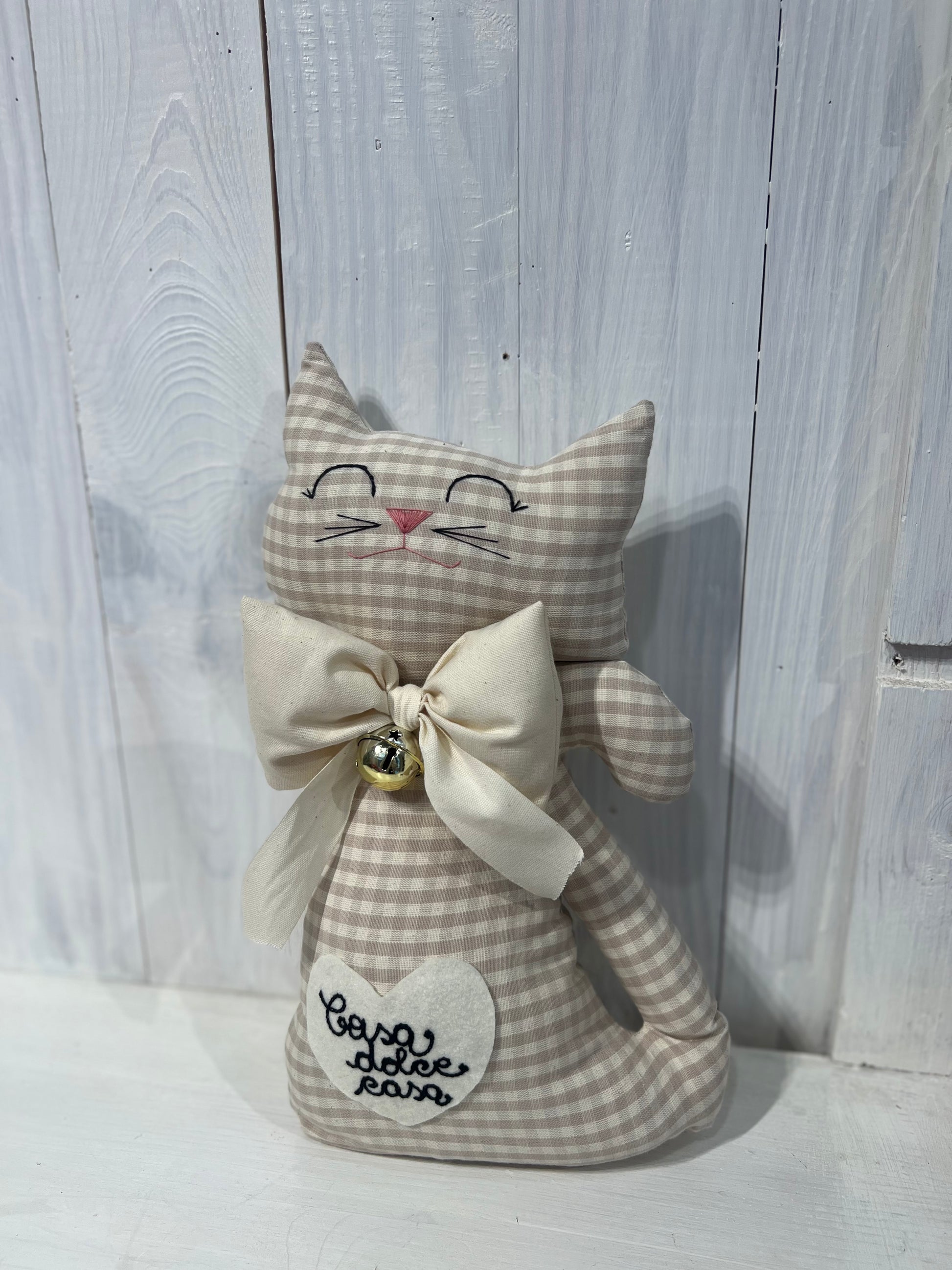 Fermaporta gatto artigianale in stile country e shabby chic - Piacevolmente Country di Rosi Maria Cristina