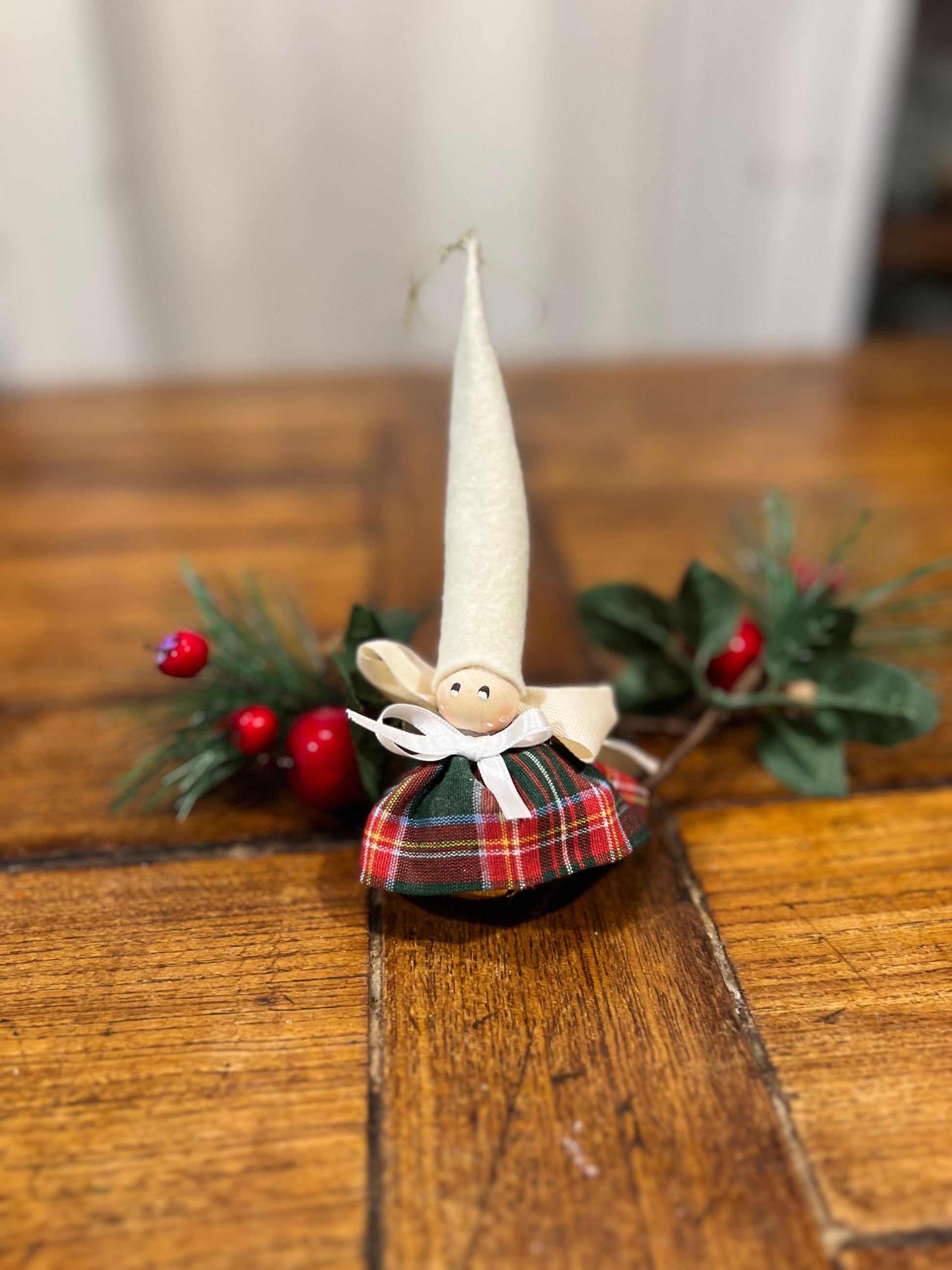 Trillino Natalizio - Gonna Scozzese o a Pois Rosso Bianco | Ornamento Artigianale Handmade - Piacevolmente Country di Rosi Maria Cristina