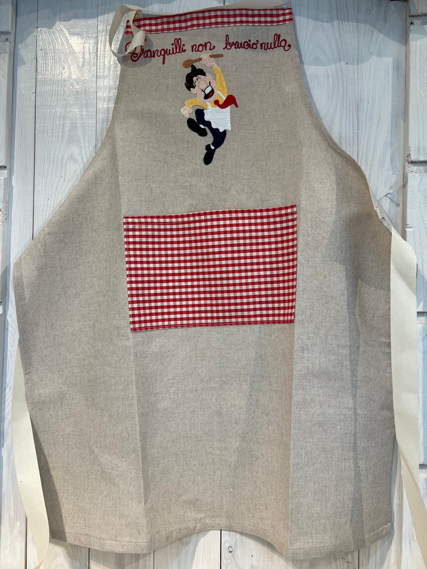 Grembiule da cucina ricamato - Pronto per la spedizione - Pezzo unico - Piacevolmente Country di Rosi Maria Cristina