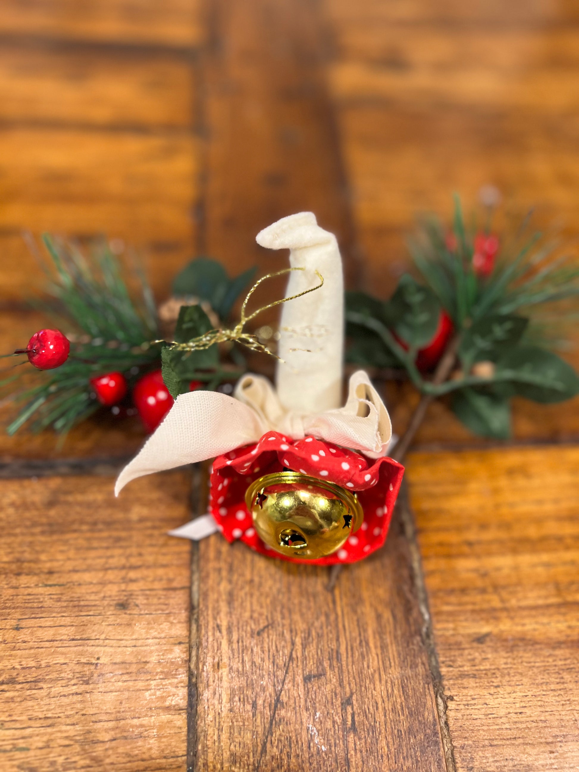 Trillino Natalizio - Gonna Scozzese o a Pois Rosso Bianco | Ornamento Artigianale Handmade - Piacevolmente Country di Rosi Maria Cristina